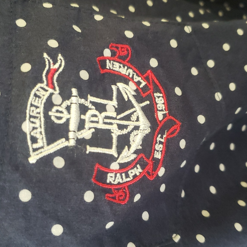 LRL RALPH LAUREN Capri Style Polka Dot Pajama Set - Navy - Picture 4 of 12